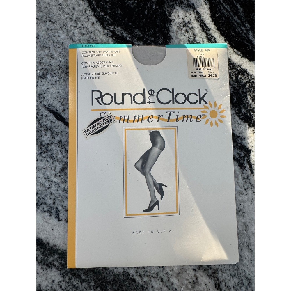 Round the Clock Summertime Sheer Leg‎ Pantyhose Control Top Sandal Toe Size C